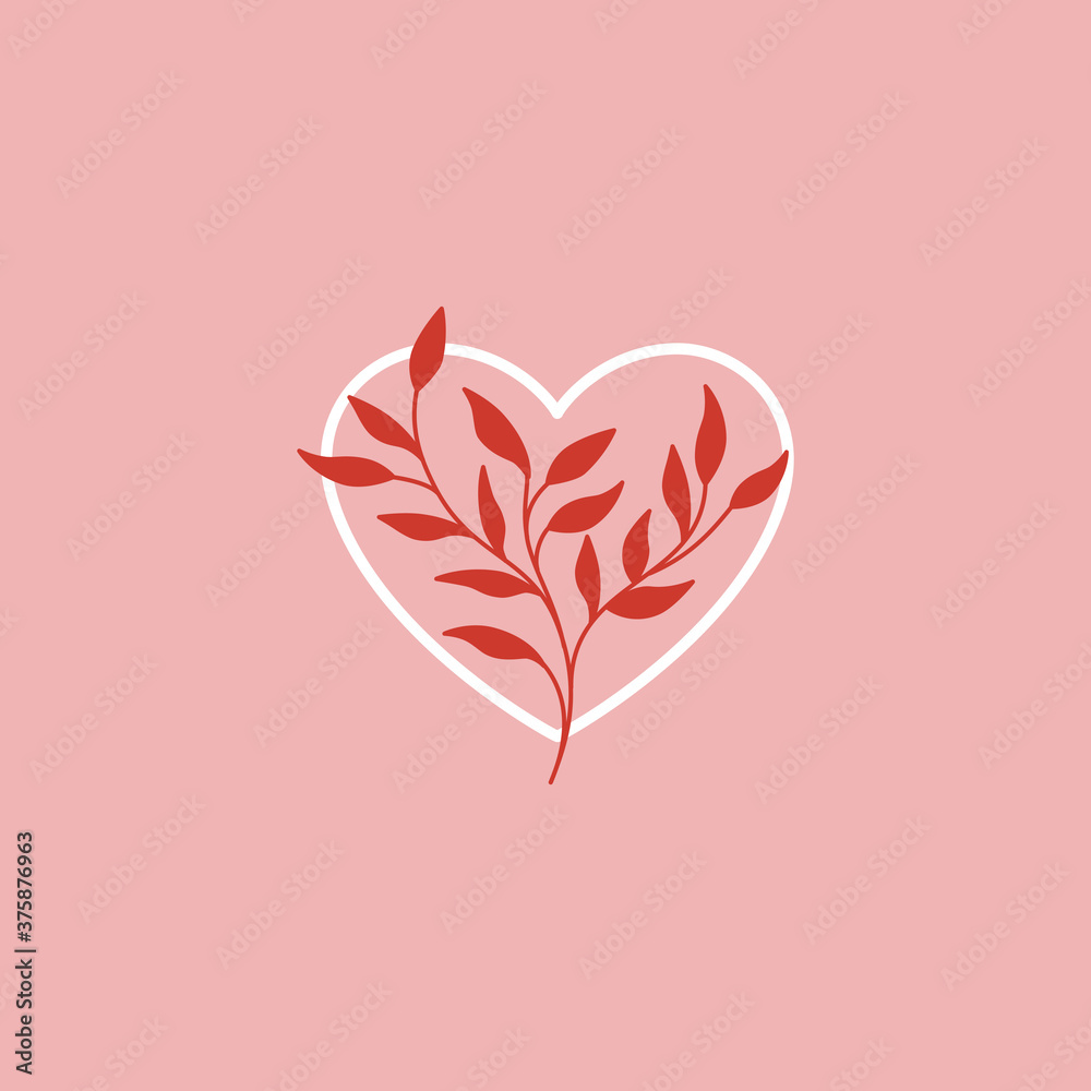 Aufkleber vector abstract logo design template in simple linear style - love and friendship concept - tattoo a