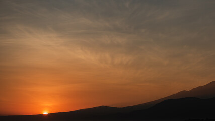 amazing view of the mountain during sunrise