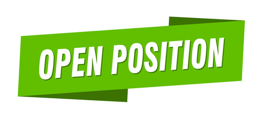 open position banner template. ribbon label sign. sticker