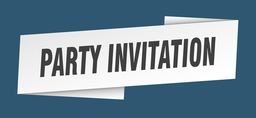 party invitation banner template. ribbon label sign. sticker