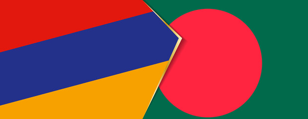 Armenia and Bangladesh flags, two vector flags.