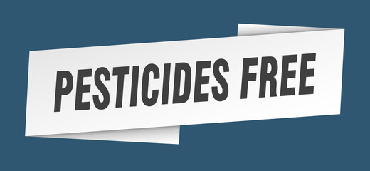 pesticides free banner template. ribbon label sign. sticker
