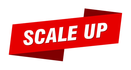 scale up banner template. ribbon label sign. sticker