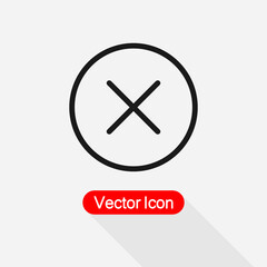Tick Sign No X Negative Mark Icon Vector Illustration Eps10