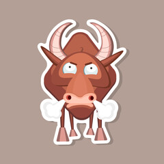bull vector, symbol of the new year 2021. Illustration for printing, backgrounds, wallpapers, covers, packaging, greeting cards, posters, stickers, textile and seasonal design.