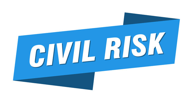 civil risk banner template. ribbon label sign. sticker
