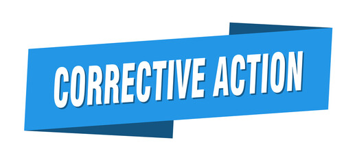 corrective action banner template. ribbon label sign. sticker