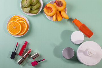 cosmetics and fruit