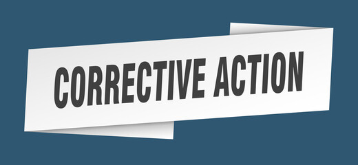 corrective action banner template. ribbon label sign. sticker