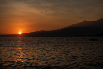 amazing view of the mountain during sunrise