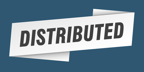 distributed banner template. ribbon label sign. sticker