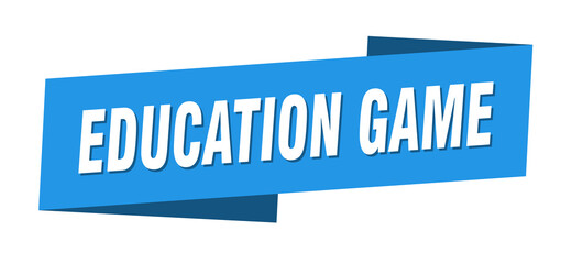 education game banner template. ribbon label sign. sticker