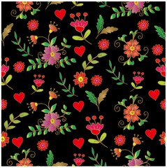 Seamless pattern of flower background. 