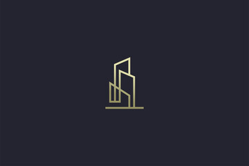 Luxury Gold Building Real Estate Logo