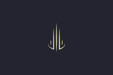 Luxury Gold Building Real Estate Logo
