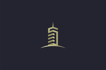 Luxury Gold Building Real Estate Logo