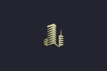 Luxury Gold Building Real Estate Logo