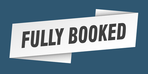 fully booked banner template. ribbon label sign. sticker