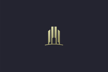 Luxury Gold Building Real Estate Logo