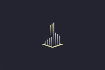 Luxury Gold Building Real Estate Logo