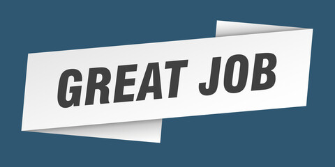 great job banner template. ribbon label sign. sticker
