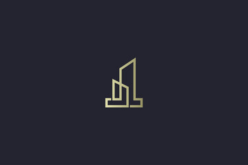 Luxury Gold Building Real Estate Logo