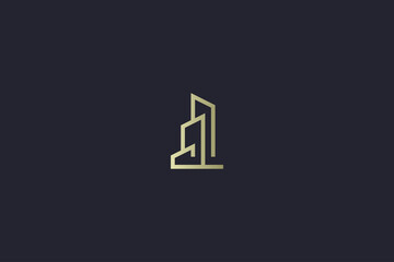 Luxury Gold Building Real Estate Logo