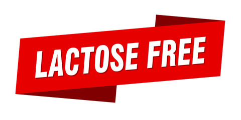 lactose free banner template. ribbon label sign. sticker