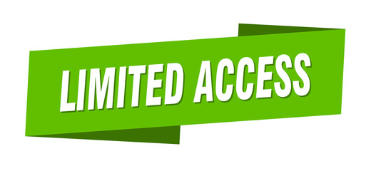 limited access banner template. ribbon label sign. sticker