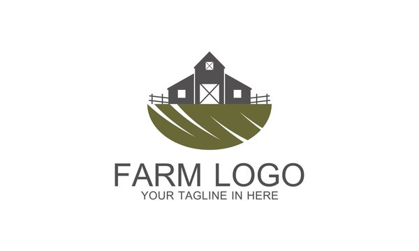 Agriculture and farming logo. Farm house vector illustration