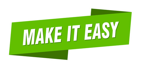 make it easy banner template. ribbon label sign. sticker