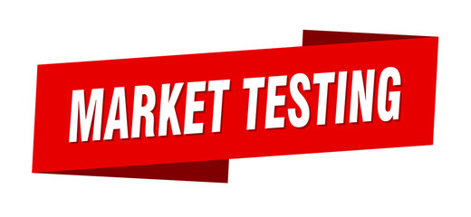 market testing banner template. ribbon label sign. sticker