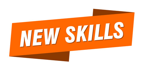 new skills banner template. ribbon label sign. sticker
