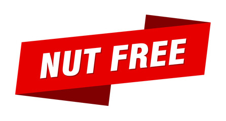 nut free banner template. ribbon label sign. sticker