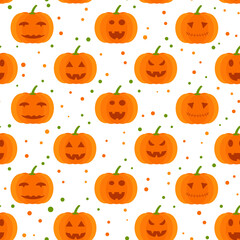 This is a seamless pattern of pumpkin on a white background.