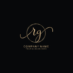 RG Initial handwriting logo template vector
