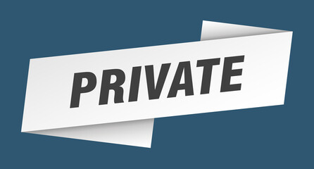 private banner template. ribbon label sign. sticker