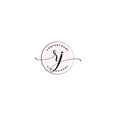 RJ Initial handwriting logo template vector
