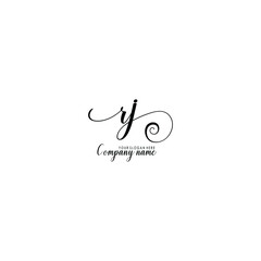 Fototapeta premium RJ Initial handwriting logo template vector 
