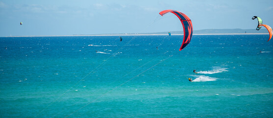 kite surfing on the atlantic ocean
