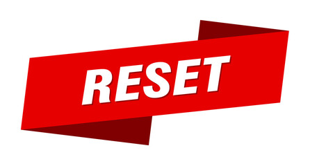 reset banner template. ribbon label sign. sticker