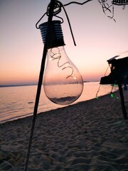 Vacations, trip, sea, sea urchin, sunset, sunrise, moon, reflection, colours, lamps, lights, romantic, freedom, lonely, red, orange, blue, green
