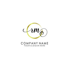 RM Initial handwriting logo template vector