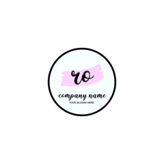 RO Initial handwriting logo template vector