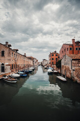VENICE, ITALY - AUGUST 30 2020: View of Rio of Sant'Alvise in Venice Italy