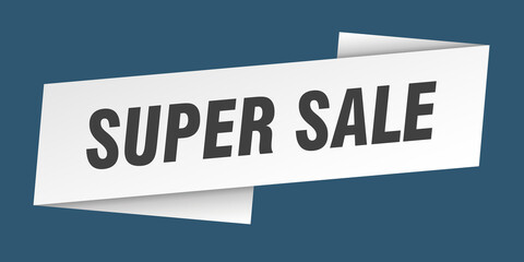 super sale banner template. ribbon label sign. sticker