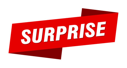 surprise banner template. ribbon label sign. sticker