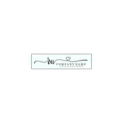 RU Initial handwriting logo template vector