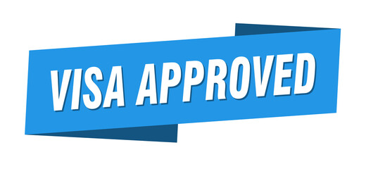 visa approved banner template. ribbon label sign. sticker