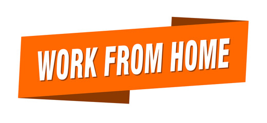 work from home banner template. ribbon label sign. sticker